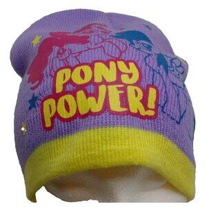 My Little Pony Girls Purple & Yellow Pony Power Knit Beanie Stocking Hat